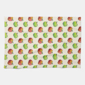 Rood en groen appel past in patroon theedoek (Horizontaal)