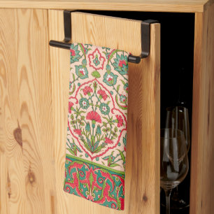  rood en groen Arabisch bloemenpatroon Theedoek