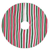 Rood en Groen Candy Cane Christmas Stripes Kerstboom Rok (Voorkant)