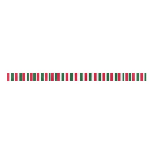 Rood en Groen Candy Cane Christmas Stripes Lint (Voorkant)