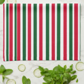 Rood en Groen Candy Cane Christmas Stripes Theedoek (Gevouwen)