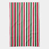 Rood en Groen Candy Cane Christmas Stripes Theedoek (Verticaal)