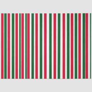 Rood en Groen Candy Cane Christmas Stripes Tissuepapier
