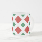 Rood en groen diamant op wit matglas koffiemok (Voorkant rechts)