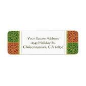 Rood en Groen Fleur de Lis Aangepaste Adresetikett Etiket (Voorkant)
