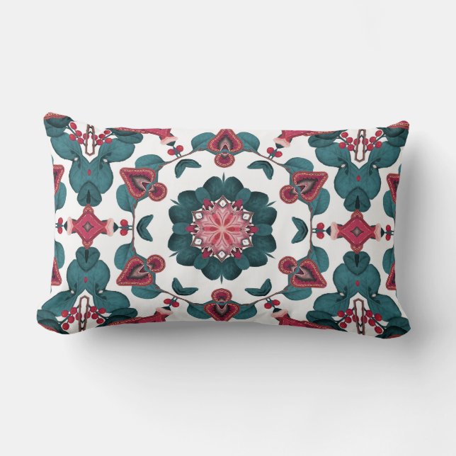 Rood en groen  George Shaw Butterfly Remix Kussen (Voorkant)