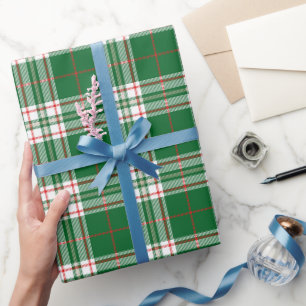 Rood en groen geruit  cadeaupapier