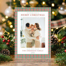 Rood en groen geruit Kerst foto