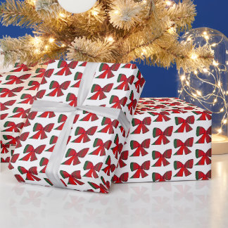Rood en groen geruit lint kerstcadeaupapier cadeaupapier