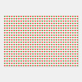 Rood en groen gestreept hart Vrolijk kerstfeest Inpakpapier Vel (Voorkant 2)