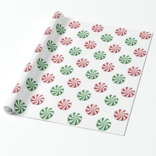 Rood en groen gestreept Snoepjes met schitterende Cadeaupapier