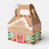 Rood en Groen Gingerbread Huis Favor Box Bedankdoosjes (Achterkant)