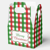 Rood en groen Gingham Pattern Kerstmis Bedankdoosjes (Geopend)