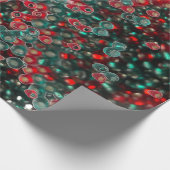 Rood en groen grote kralen cadeaupapier (Hoek)