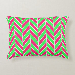 Rood en groen herringbone decoratief kussen