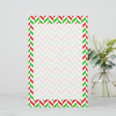 Rood en groen herringbone Pattern Kerstmis Briefpapier (Staand voorkant)