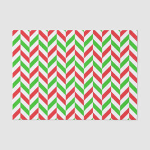Rood en groen herringbone Pattern Kerstmis Tissuepapier