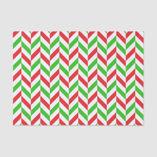 Rood en groen herringbone Pattern Kerstmis Tissuepapier (Voorkant)