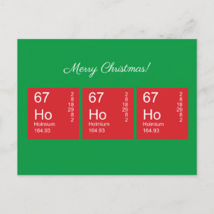 Rood en Groen Ho Ho Periodieke Tabel Briefkaart