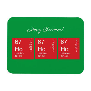 Rood en groen Ho Ho Periodieke Tabel Magneet
