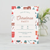 Rood en groen illustratief Kerstfeest Kaart (Staand voorkant)