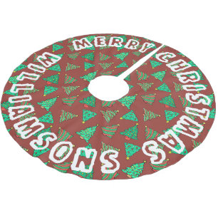 Rood en groen kerstboom patroon   familienaam kerstboom rok