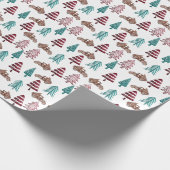 Rood- en Groen kerstboomkermis Cadeaupapier (Hoek)