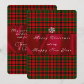 Rood en groen kerstfeest feestdagenkaart (Voorkant / Achterkant)