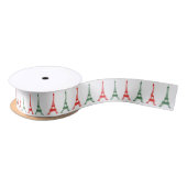 Rood en groen kerstfeest Frans thema Eiffeltorens Lint (Spoel)