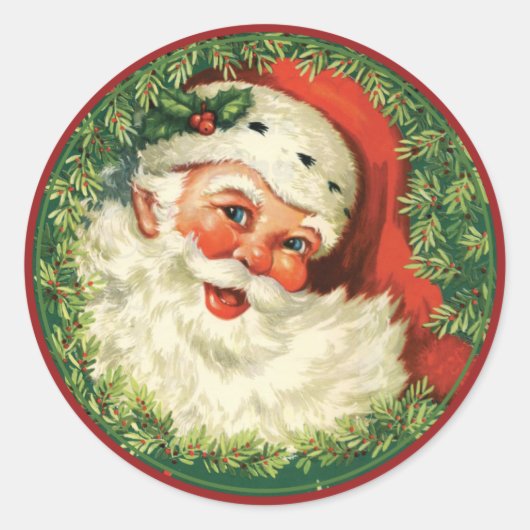Rood- en Groen kerstfeestdag — Envelopzegel Ronde Sticker (Voorkant)