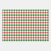 Rood en groen kersthoundstooth Pattern Inpakpapier Vel (Voorkant)