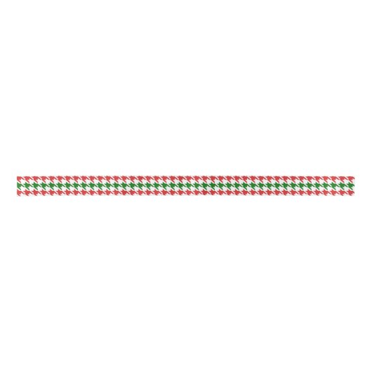 Rood en groen kersthoundstooth Pattern Lint (Voorkant)