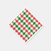 Rood en groen kersthoundstooth Pattern Servet (Hoek)