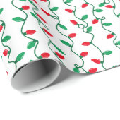 Rood en groen kerstlicht cadeaupapier (Rol Hoek)