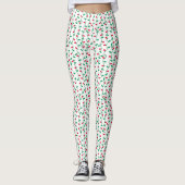Rood en groen kerstlicht leggings (Voorkant)