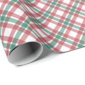 Rood en Groen Kerstmis Plaid Kerstmis Cadeaupapier (Rol Hoek)