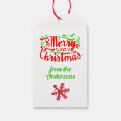 Rood en Groen Kerstmis Typografie Gift Label Cadeaulabel (Voorkant)