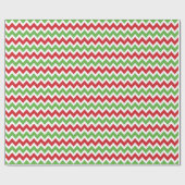Rood en Groen Kerstmis Zigzag Chevron Strepen Cadeaupapier (Vlak)
