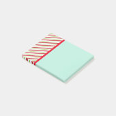 Rood en groen kerstpatroon met streep post-it® notes (Schuin)