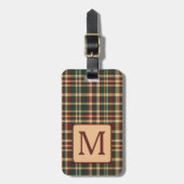 rood en groen kerstplakmonogram bagagelabel (Voorkant verticaal)