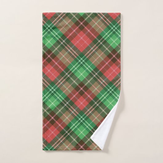 Rood en groen kerstschildpad bad handdoek (Handdoek)