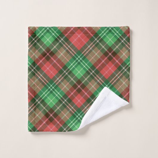 Rood en groen kerstschildpad bad handdoek (Wasdoekje)