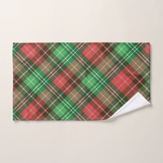 Rood en groen kerstschildpad bad handdoek (Handdoek)