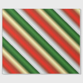 Rood en groen kerststrippapier cadeaupapier (Vlak)