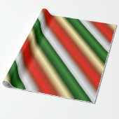 Rood en groen kerststrippapier cadeaupapier (Uitgerold)