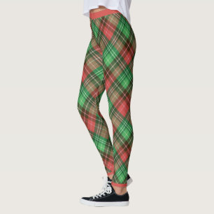 Rood en groen kerstvierkant 2 Leggings