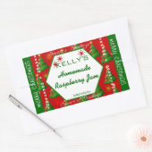 Rood en groen kerstvoedseletiket rechthoekige sticker (Envelop)