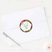 Rood en groen kerstvoedseletiket ronde sticker (Envelop)