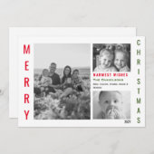 Rood en Groen Kleur Pop Minimalistische Collage Feestdagenkaart (Voorkant / Achterkant)