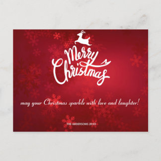 Rood en groen leuk kerst wenskaart briefkaart